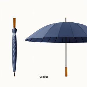 Parapluie de golf moderne semi-automatique imperméable à 24 baleines, personnalisé pour homme, avec poignée en bois et logo - Product Image 3