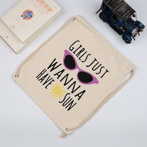 Sac à dos à cordon en toile de coton grande capacité personnalisé pour le sport et les voyages, avec logo - Product Image 4