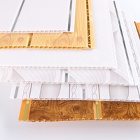 Panneau de plafond en PVC imperméable et ignifuge, décoration intérieure moderne, panneau mural en bois-plastique, service de découpe sur mesure inclus
