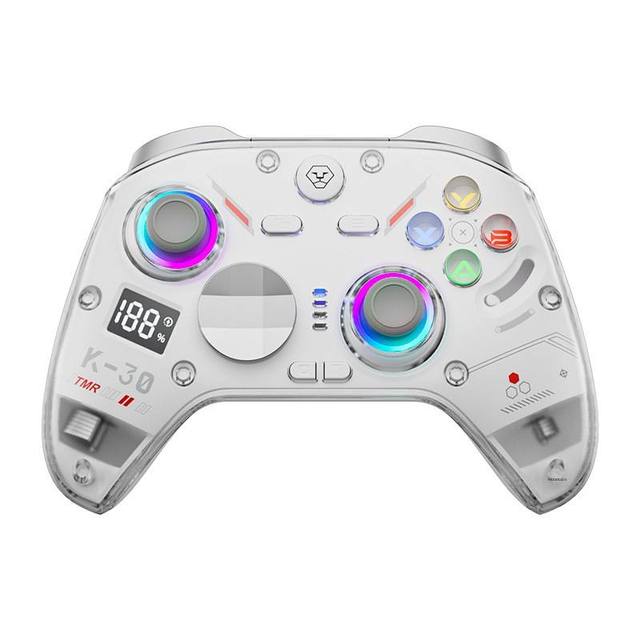 AOLION K30 TMR Tri-Mode Wireless Game Controller 1000Hz Hall Trigger 6-Axis Gyro RGB Back Paddles Magnetic Faceplate PC Switch