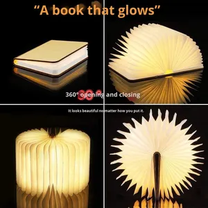 彩色USB充电折叠触摸发光二极管书灯发光多色夜纸灯书夜灯 - Product Image 2