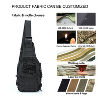 Sac à bandoulière tactique noir petit sac de poitrine pour hommes en plein air sac à dos pour voyager Trekking Camping