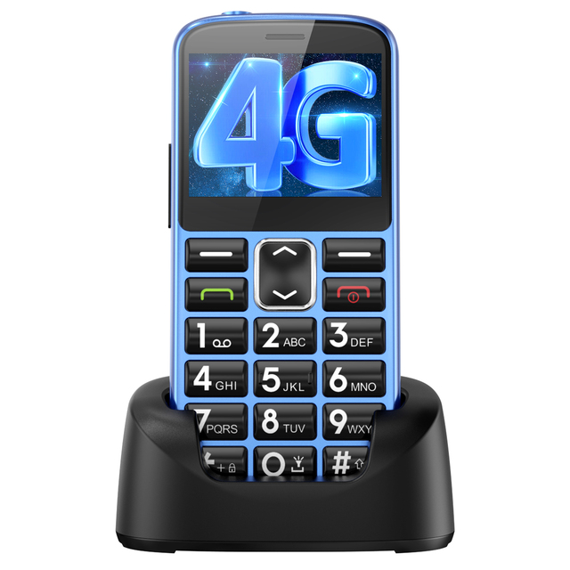 Bar Style Senior Feature Phone 4G LTE 2.4" LCD Display Single SIM 0.3MP Camera 1000mAh Battery FM Radio Unlocked