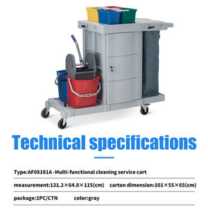 Chariot de nettoyage multifonctionnel pour restaurant et hôtel Chariot de service pour concierge avec serpillière Chariot de blanchisserie pour bar - Product Image 4