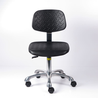 Tabouret de laboratoire en PU chaise de bureau pivotante inclinable pieds en acier inoxydable meubles de laboratoire élévateurs/chaise de formation en PU de bureau esd