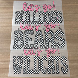 Diseño de equipo NFL personalizado Iron on Let's Go Bulldogs Wildcat Bears listo para presionar Dtf Impresión de transferencia de calor para camisetas sudaderas con capucha - Product Image 1