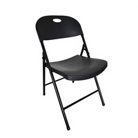 Chaise pliante avec siège en plastique et structure métallique, chaise portable pour événements en plein air