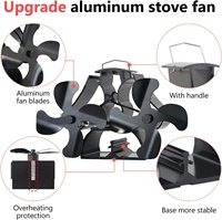 Ventilateur de poêle silencieux VODA à double moteur, 3 pales, alimenté par la chaleur, non électrique, écologique, pour poêle à granulés de bois