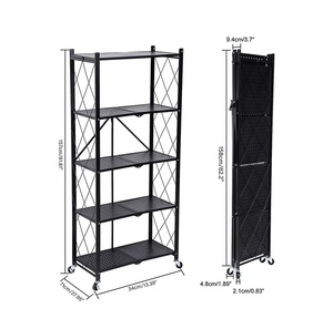 5 Lớp Kim Loại Có Thể Tháo Rời Gấp Điện Giá Đóng Mở Có Thể Xếp Chồng Nhà Bếp Nhà Lưu Trữ Gấp Kệ Nhiệm Vụ Trung Bình Gấp Kệ - Product Image 1