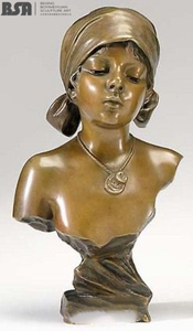 Ornement décoratif de buste de dame européenne sculpté à <span class=keywords><strong>la</strong></span> main en <span class=keywords><strong>laiton</strong></span> de style antique (version cadeau) - Product Image 2