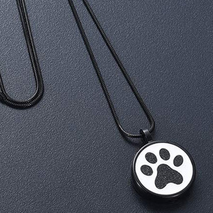Collar de Acero Inoxidable con Forma de Hueso Abierto, Colgante Redondo Liso de Alta Calidad, Colgante de Oro de Urna para Mascotas - Product Image 4