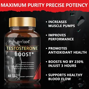 Cápsulas de comprimidos de suplemento de saúde para aumento de testosterona, produto de potenciador masculino, suporte muscular para o poder