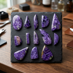 Natural Russian Charoite Loose Gemstone Swirl Purple Cabochon Flatback Wholesale Gemstones for Fine Jewelry Making - Product Image 4
