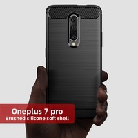 Coque de téléphone antichoc en silicone et fibre de carbone robuste, très vendue, pour OnePlus 7 Pro 5 5T 6 6T