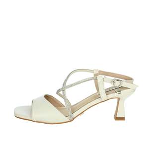 Sandali con Tacco da Donna Miabelle MB168 Bianco Polvere con Cinturino alla Caviglia per Matrimonio - Product Image 1