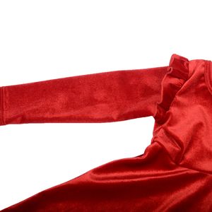 Robe d'automne en velours à volants et motif personnalisé pour bébés et jeunes enfants, longueur genou, en nylon/coton, vente en gros - Product Image 5