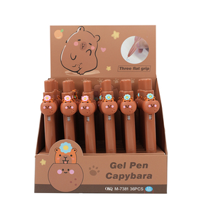 O & Q khuyến mại Kawaii Dễ thương capybara văn phòng phẩm Quà Tặng bấm vào bóng bút với 0.7mm màu xanh đen mực cho trẻ em nhựa Hide bút - Product Image 1