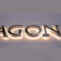 Enseigne publicitaire rétroéclairée par LED DakeSign pour salons de beauté, bureaux, conception gratuite, acier inoxydable, panneau lumineux personnalisable