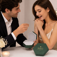 Emballage luxueux hexagonal avec couvercle et base pour bagues, bougies, accessoires, boîte à bijoux en papier personnalisée