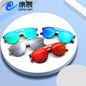 Gafas de Sol Conchen sin Marco, Lentes Polarizadas TAC con Protección UV400, Patillas de Madera, Protección Solar para Hombre, Viajes, Conducción, Moda - Product Image 1