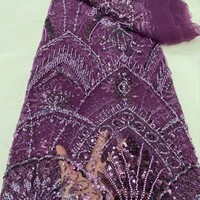Turquoise Sequin tissu français dentelle robe broderie tissu perle Tube dentelle africaine pour les femmes robe de soirée