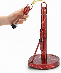 Portarotolo da Cucina <span class=keywords><strong>Obscura</strong></span> con Dispenser Spray, Acciaio Inossidabile e Marmo, Oro/Bianco/Rosso con Motivo Dorato - Product Image 1