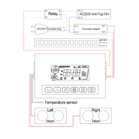Interrupteur tactile intelligent 12V pour haut-parleur avec écran HD, affichage Musique/Appels/Horaire/Température pour verre/miroir de 1 à 6 mm