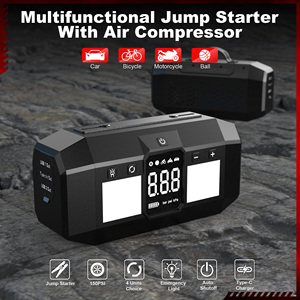 New Portable Multi-function <strong>Best</strong> 12V Car Battery <strong>Jump</strong> Starter with air <strong>Compressor</strong> Pump Tyre Inflator Power Bank Station <strong>Pack</strong> Kit - Product Image 3