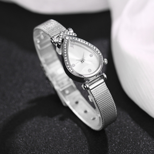<span class=keywords><strong>Montre</strong></span> à quartz pour <span class=keywords><strong>femme</strong></span> YuSa1086 avec strass colorés et <span class=keywords><strong>bracelet</strong></span> <span class=keywords><strong>fin</strong></span>, cadran positionné librement, <span class=keywords><strong>bracelet</strong></span> réglable - Product Image 4