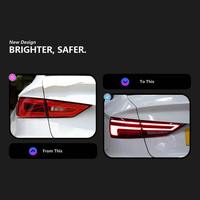 Conjunto de Luces Traseras LED para Audi A3 Sedán 12V 2013-2019, Luz Trasera de Freno con Intermitentes Dinámicos