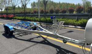 Poly couchettes Styles 22ft aluminium bateau <span class=keywords><strong>remorque</strong></span> frein hydraulique <span class=keywords><strong>essieux</strong></span> tandem VIN DOT CE bateau de pêche déplacer - Product Image 5