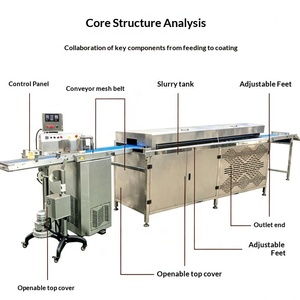 Machine de recouvrement de <span class=keywords><strong>chocolat</strong></span> automatique à haute efficacité en acier inoxydable 304 avec chauffage à température constante et revêtement uniforme - Product Image 5