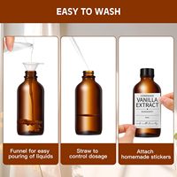 Flacon en verre de qualité pharmaceutique de forme ronde de 30 ml, 120 ml, 250 ml, 500 ml, 1000 ml, couleur ambre, flacon Boston avec couvercle noir hermétique
