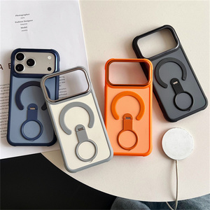 Coque de téléphone antichoc mate avec anneau magnétique et support intégré pour iPhone 17 16 15 14 Pro Max, finition givrée et dos texturé - Product Image 3
