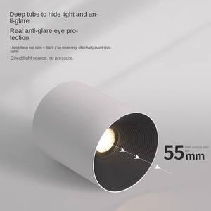 Projecteur de plafond intégré monté en surface personnalisé éclairage sans scintillement puce ronde 7W 10W 12W LED COB Downlight - Product Image 2