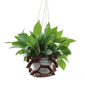 Multi-Tiered Versatile Indoor/Outdoor Hanging Planter <b>Basket</b> Plants & <b>Flowers</b> Perfect <b>for</b> Garden Decor PU Leather Plant Hanger - Product Image 2