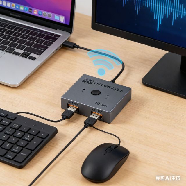 TV-link USB3.2 2-Port Switch with 10Gbps Speed for 2 Computers Sharing Keyboard Mouse Printer Scanner & Webcam