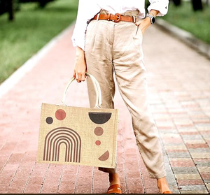Promotional <b>Printing</b> Shopping Beach Tourism Art Design Recycled Waterproof Tote Jute Bag Original - Product Image 6