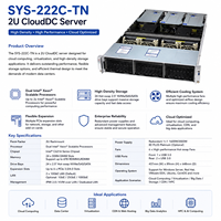 Serveur CloudDC Supermicro SYS-222C-TN 2U, double processeur Intel Xeon 6700 6500, DDR5, NVMe PCIe 5.0, serveur HPC Cloud pour centre de données d'entreprise