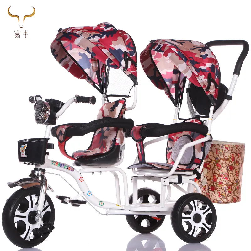 Factory price high quality two seats kids tricycle / twin baby tricycle for 2-6 years children cheap price