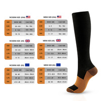 Chaussettes de compression pour hommes et femmes, chaussettes élastiques de randonnée, de course, de sport, de voyage, de grossesse, pour les jambes enflées, les varices, le marathon