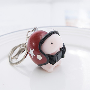 <span class=keywords><strong>Mini</strong></span> dễ thương xe máy Mũ bảo hiểm Móc Chìa Khóa nắp nhỏ đồ trang trí phim hoạt hình Mũ bảo hiểm Keychain - Product Image 3