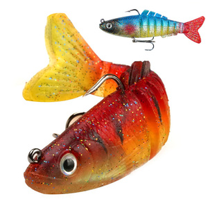 Luminous 10cm18g Silicone Segment Wobblers Fishing Lures Eight Knots Artificial Soft Sinking Bait Fishing Tackle Fishing Spinner