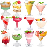 Gobelets à dessert Yuanze en plastique PS transparent, hauts et élégants, pour parfaits, coupes à glace, mousses, martinis, jetables, pour fêtes et traiteurs