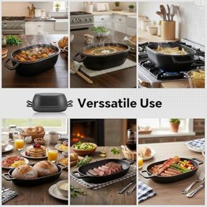 Toptan Önceden Baharatlandırılmış Kombine Dökme Demir Oval Fırın Tenceresi, Ekmek Pişirme İçin Kapaklı, Ekşi Mayalı Ekmekler İçin İdeal - Product Image 6