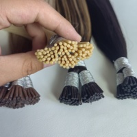 Extensions de cheveux humains russes Remy 12A, 100g/paquet, I-Tip, double épaisseur, cheveux vierges, toutes couleurs, extensions de cheveux I-Tip