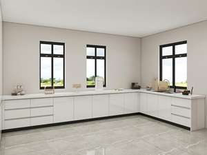 Mueble de Cocina Extraíble con Acabado en Laca Blanca y Construcción de Tablero de Melamina para Uso en Apartamentos - Product Image 3