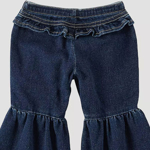 Pantalones Vaqueros de Mujer con Volantes en las Piernas, Pantalones de Mezclilla Suave con Cintura Elástica, Tela Transpirable y Cómoda para Uso Diario en Invierno - Product Image 3