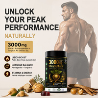 Gummies Triple Extrait de Maca 3000mg pour Hommes – Haute Puissance, Énergie, Endurance, Force, Vitalité, Équilibre Hormonal, Sans Gluten