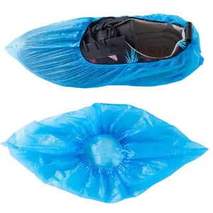 Plastic Shoe Cover Blue Disposable Foot Covers Indoor Outdoor AntiSlip Cpe Shoe Cover